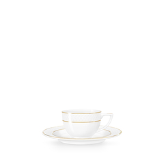 чашка кофейная и блюдце с золотыми линиями 90 мл wl‑880.102.400/ab Wilmax (photo 1)