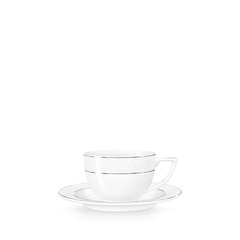 чашка для капучино и блюдце с платиновыми линиями 170 мл wl‑880.103.402/ab Wilmax (photo 1)