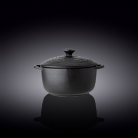 Pot with Lid WL‑661140/A, Colour: Black, Centimetres: 18 x 11, Millilitres: 600