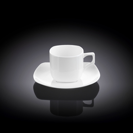 Coffee Cup & Saucer Set of 2 in Colour Box WL‑993041/2C, Color: White, Mililiters: 90