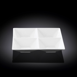 Divided Square Dish WL‑992017/A, Colour: White, Centimetres: 15 x 15