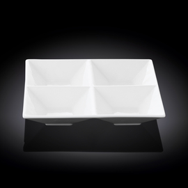 Divided Square Dish WL‑992018/A, Color: White, Centimeters: 20 x 20