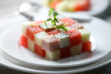 WATERMELON AND MELON APPETIZER SALAD WATERMELON AND MELON APPETIZER SALAD