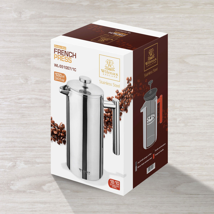 френч-пресс двустенный 1000 мл wl‑551007/1c Wilmax (photo 2)