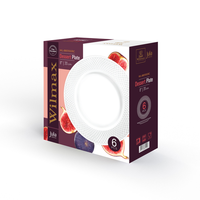 Набор из 6-ти десертных тарелок 20см wl‑880100/6c Wilmax (photo 2)