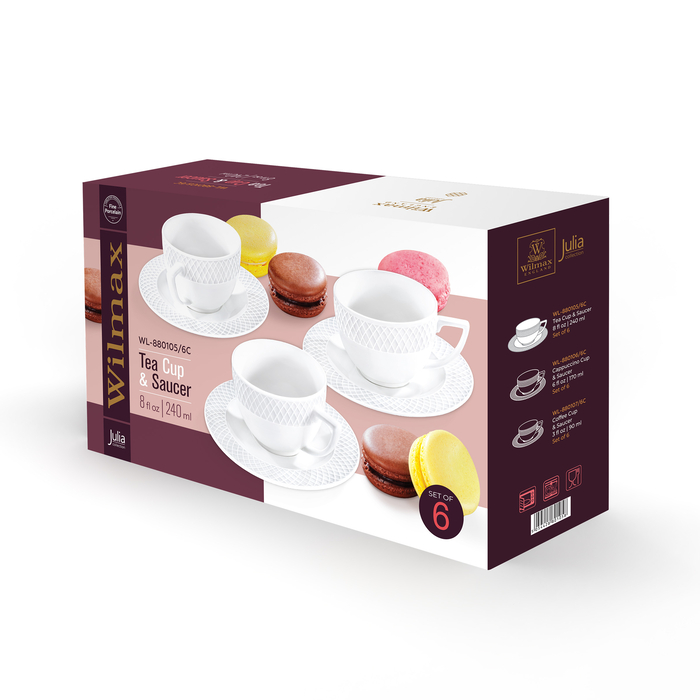 Набор из 6-ти чайных чашек с блюдцами 240 мл wl‑880105/6c Wilmax (photo 2)