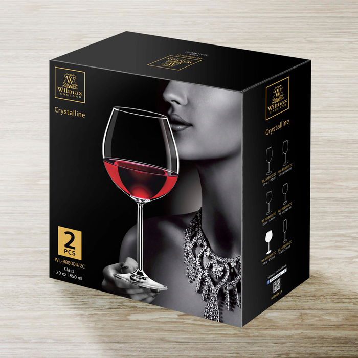 Набор из 2-х бокалов для вина 850 мл wl‑888004/2c Wilmax (photo 2)