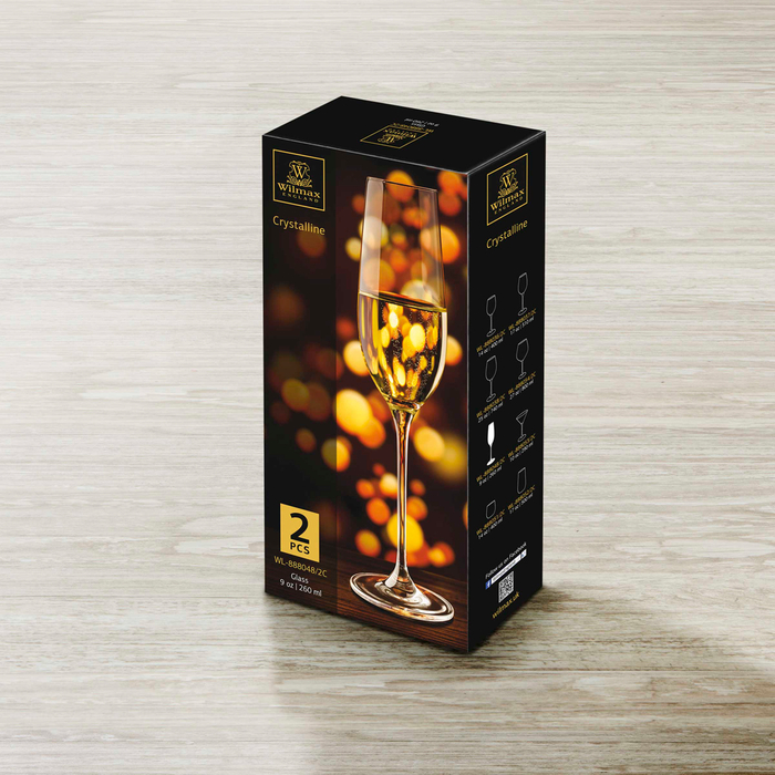 Набор из 2-х бокалов для шампанского 260 мл wl‑888048/2c Wilmax (photo 2)