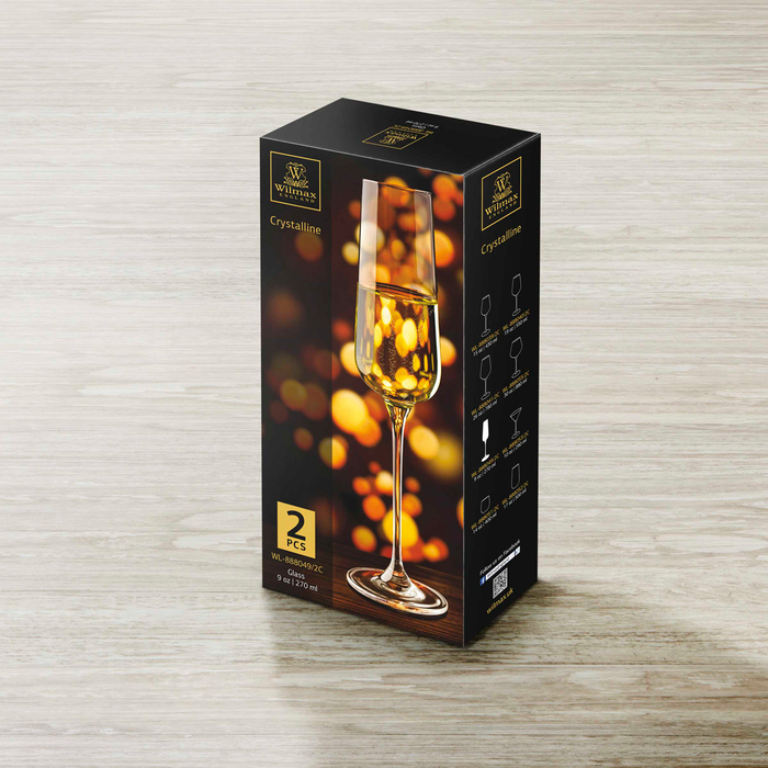 Набор из 2-х бокалов для шампанского 260 мл wl‑888049/2c Wilmax (photo 2)