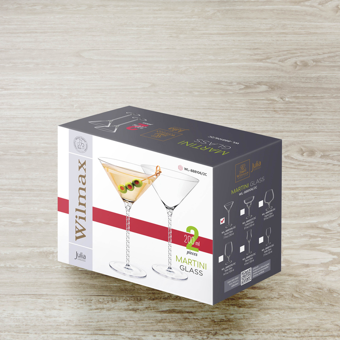 Набор из 2-х бокалов для мартини 200 мл wl‑888106/2c Wilmax (photo 2)