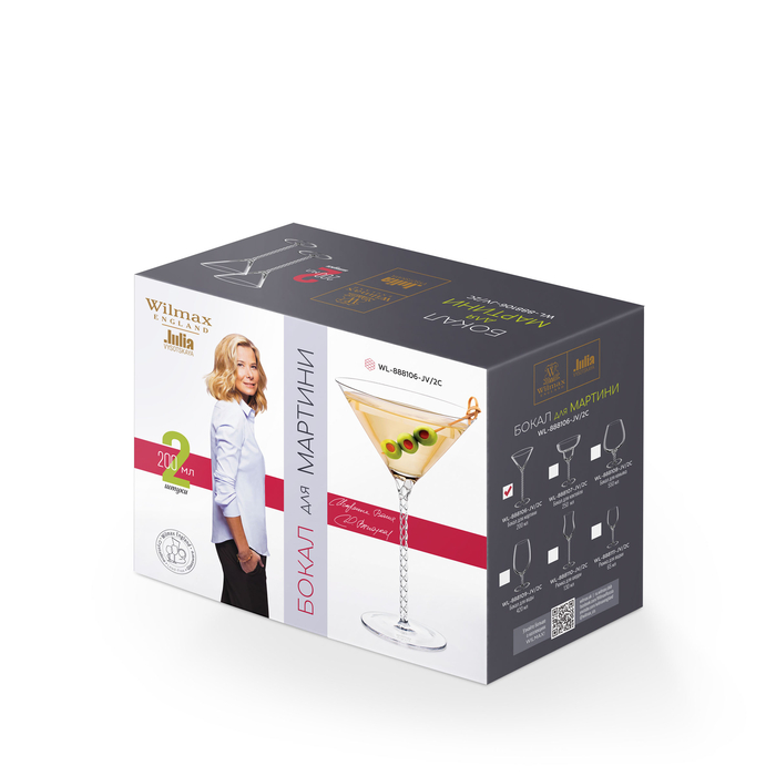 Набор из 2-х бокалов для мартини 200 мл wl‑888106-jv/2c Wilmax (photo 2)