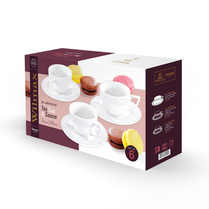 Набор из 6-ти чайных чашек с блюдцами 240 мл wl‑880105/6c Wilmax (photo 2)